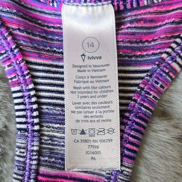 Ivivva Purple/Pink Athletic Tank Top, Girls Size 14, Great Condition - Picture 4 of 9